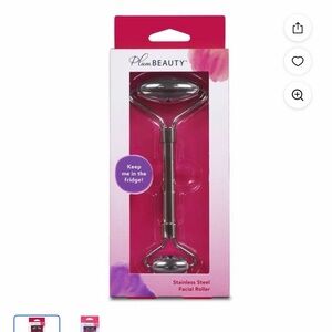 NEW Plum Beauty Stainless Steel Facial Roller - Silver